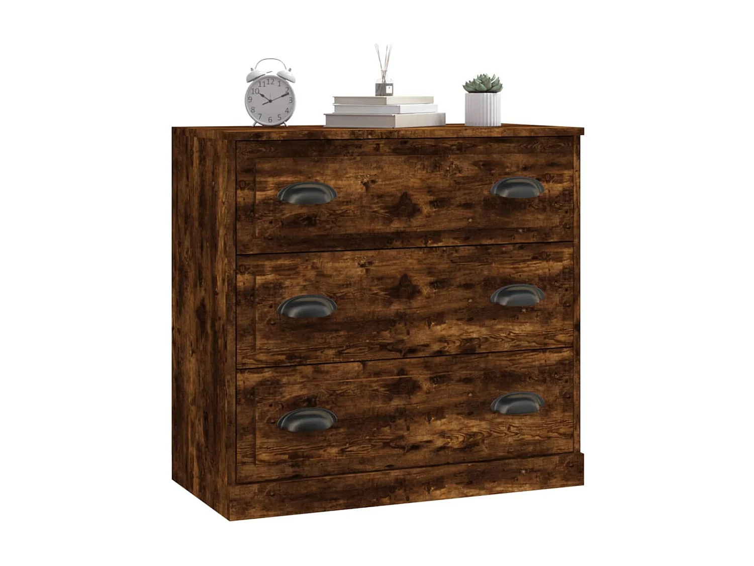 Buffet chêne fumé 70x35,5x67,5 cm bois d'ingénierie