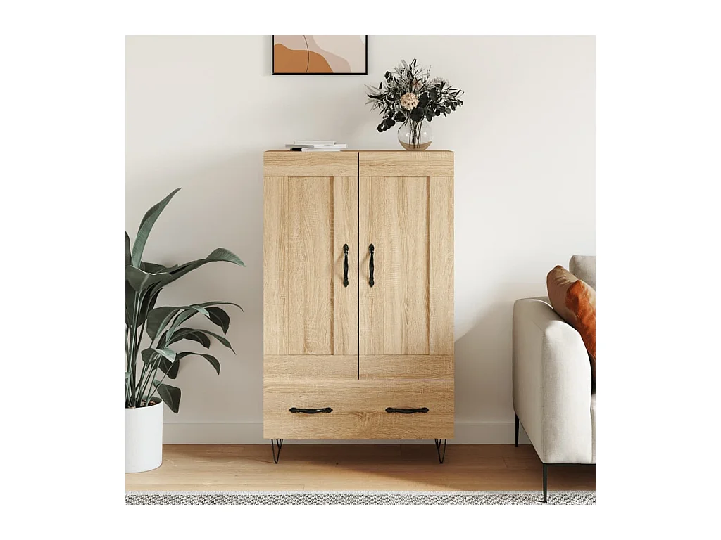 Buffet haut chêne sonoma 69,5x31x115 cm bois d'ingénierie