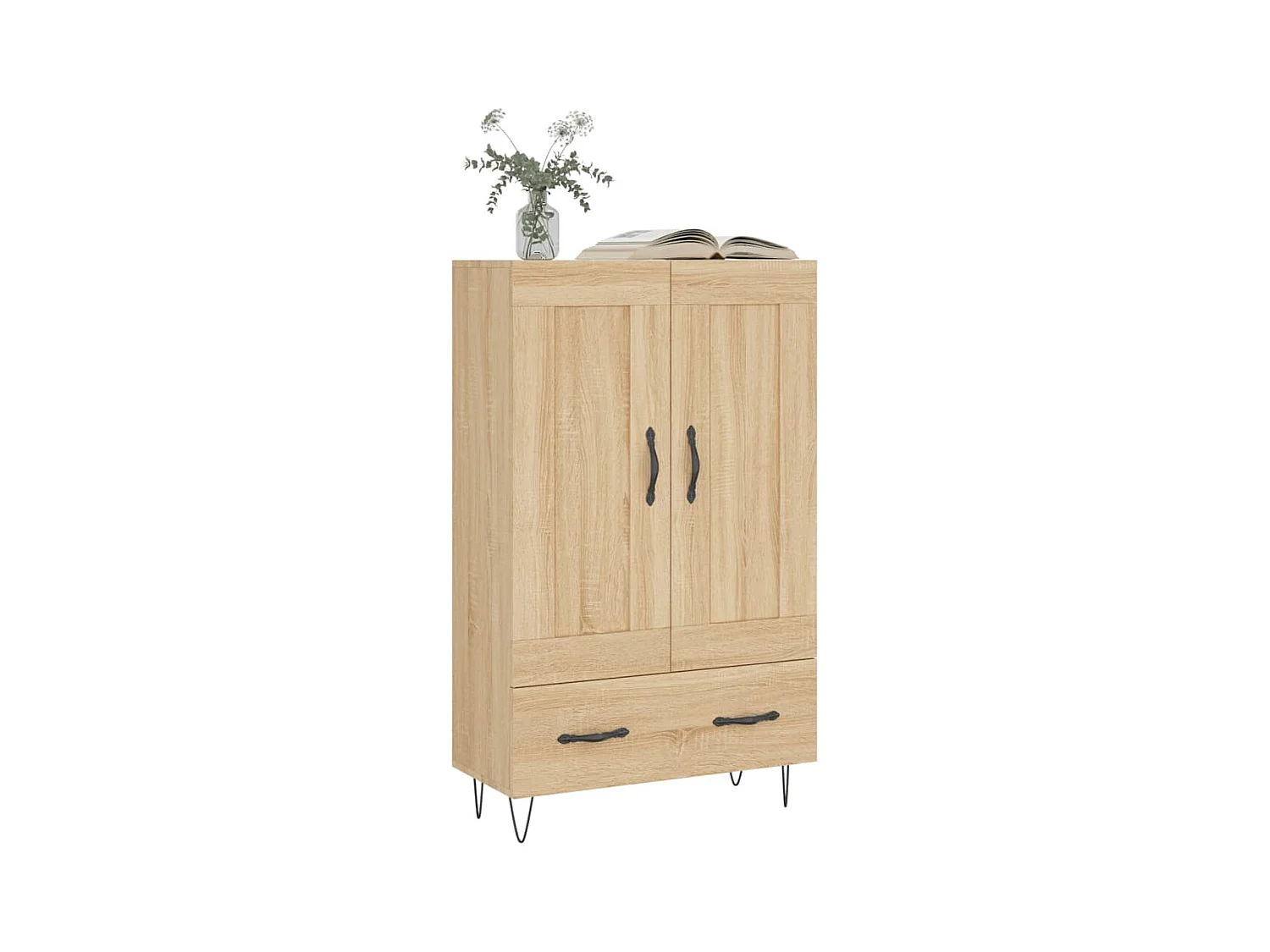 Buffet haut chêne sonoma 69,5x31x115 cm bois d'ingénierie