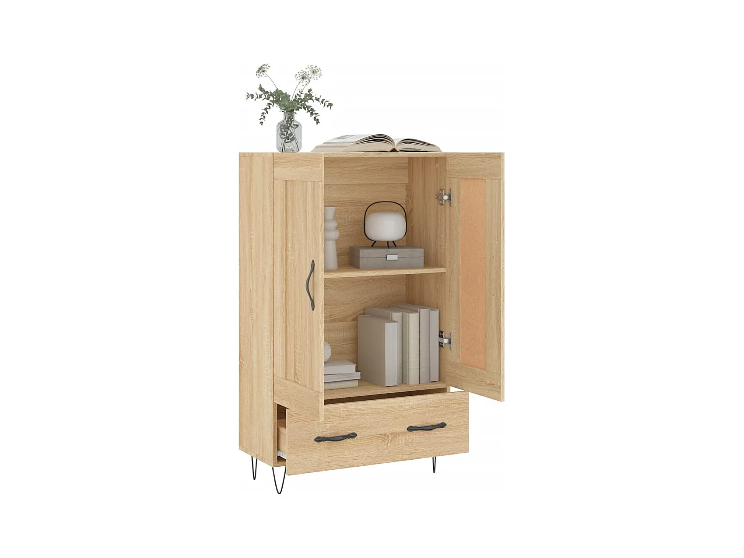 Buffet haut chêne sonoma 69,5x31x115 cm bois d'ingénierie