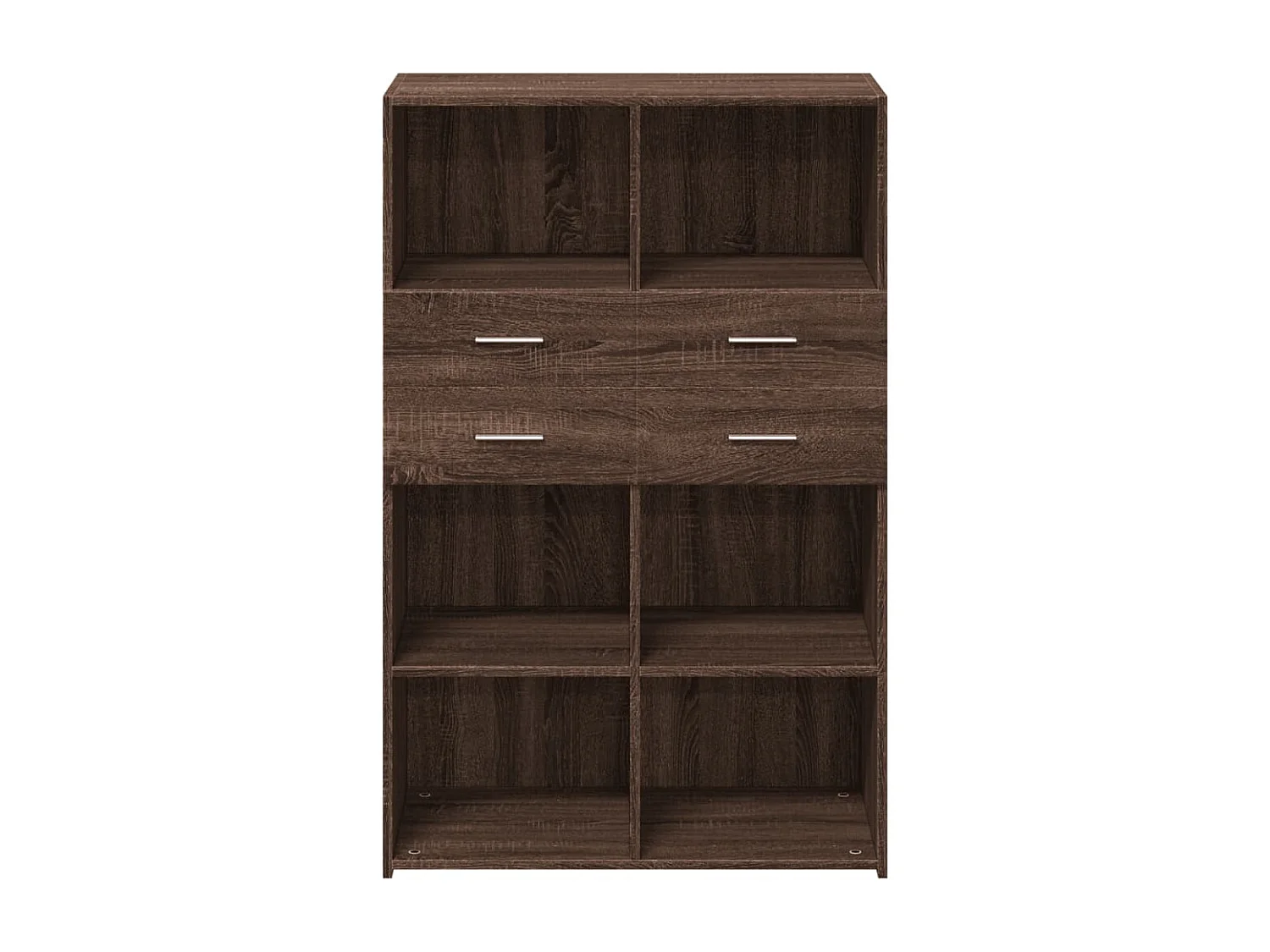 Buffet haut chêne marron 80x42,5x124 cm bois d'ingénierie