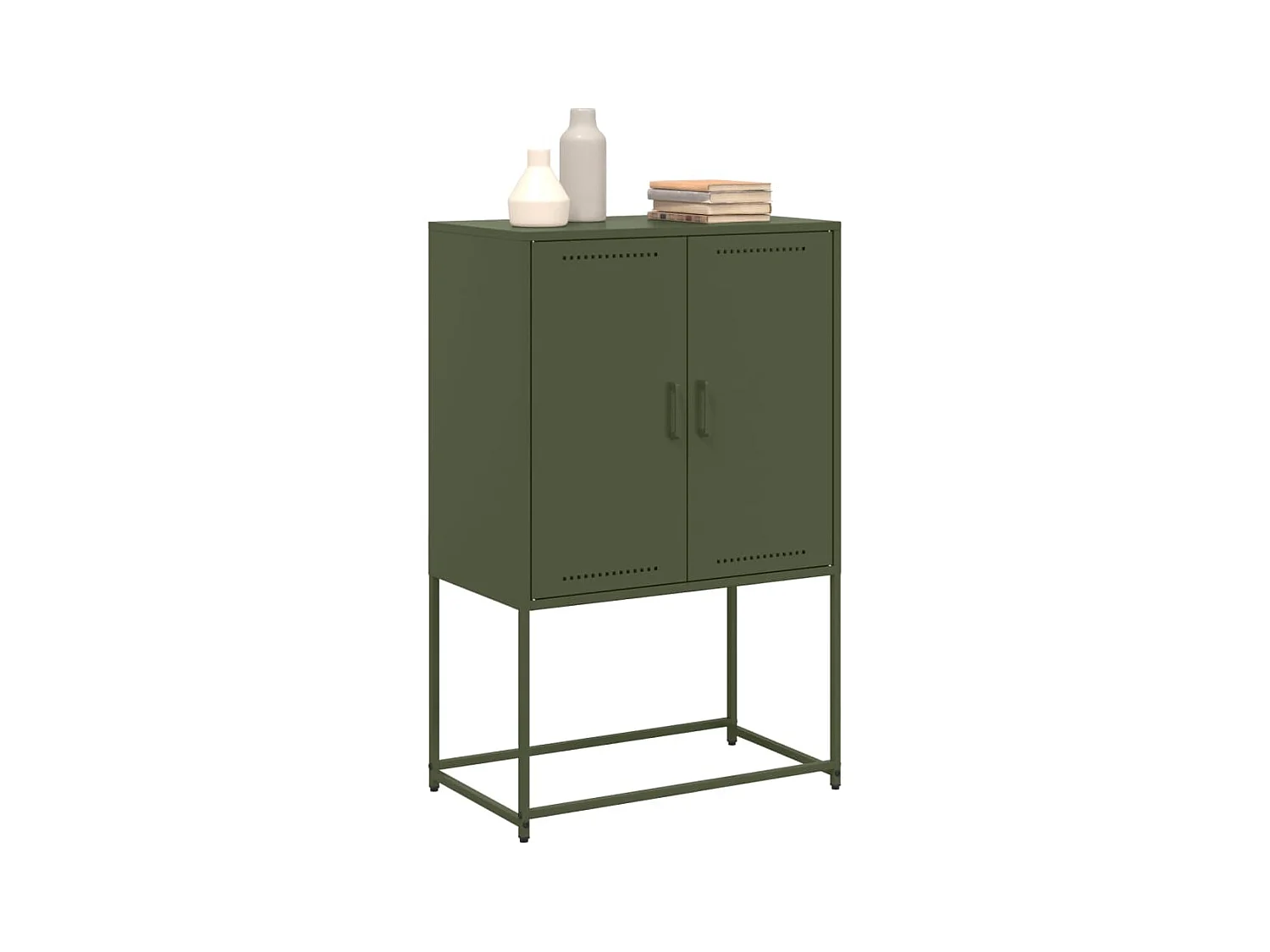 Buffet haut vert olive 68,5x38,5x107 cm acier