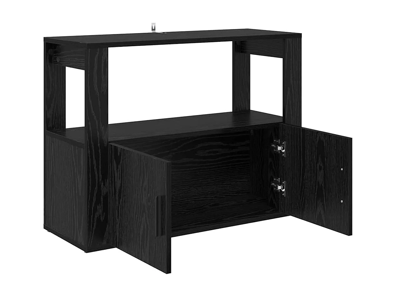 Buffet Chêne noir 80 x 30 x 60 cm Bois d'ingénierie