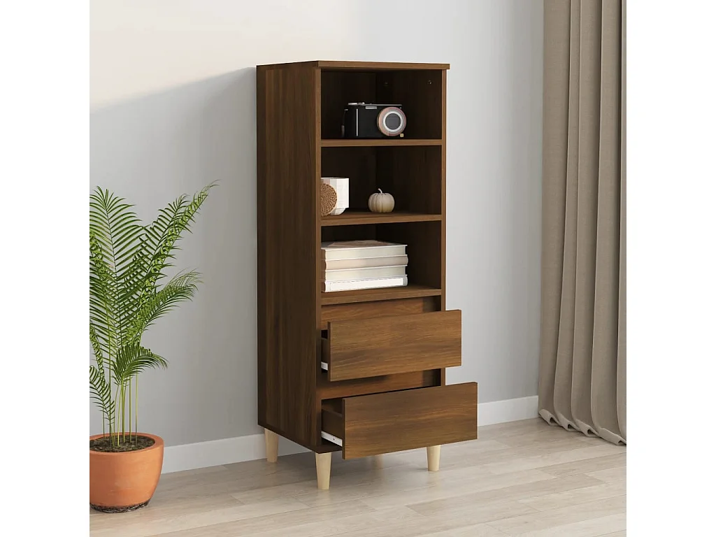 Hoog dressoir Bruin eiken 40x36x110 cm Technisch hout