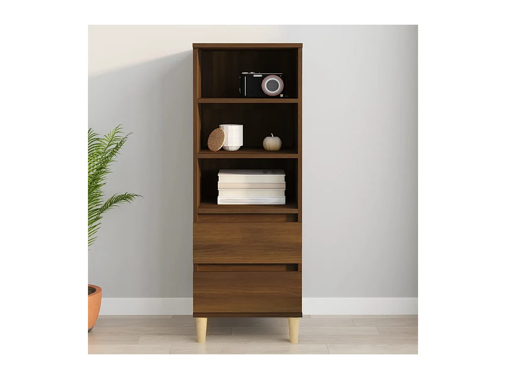 Buffet haut Chêne marron 40x36x110 cm Bois d'ingénierie