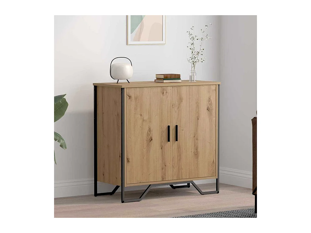 Credenza in rovere realizzata a mano 78 x 35,5 x 74,5 cm Legno ingegnerizzato