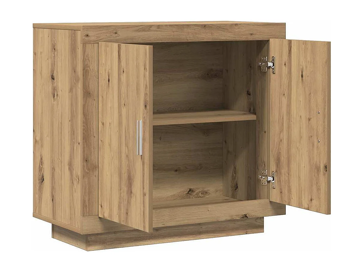 Buffet chêne artisanal 80x40x75 cm bois d'ingénierie