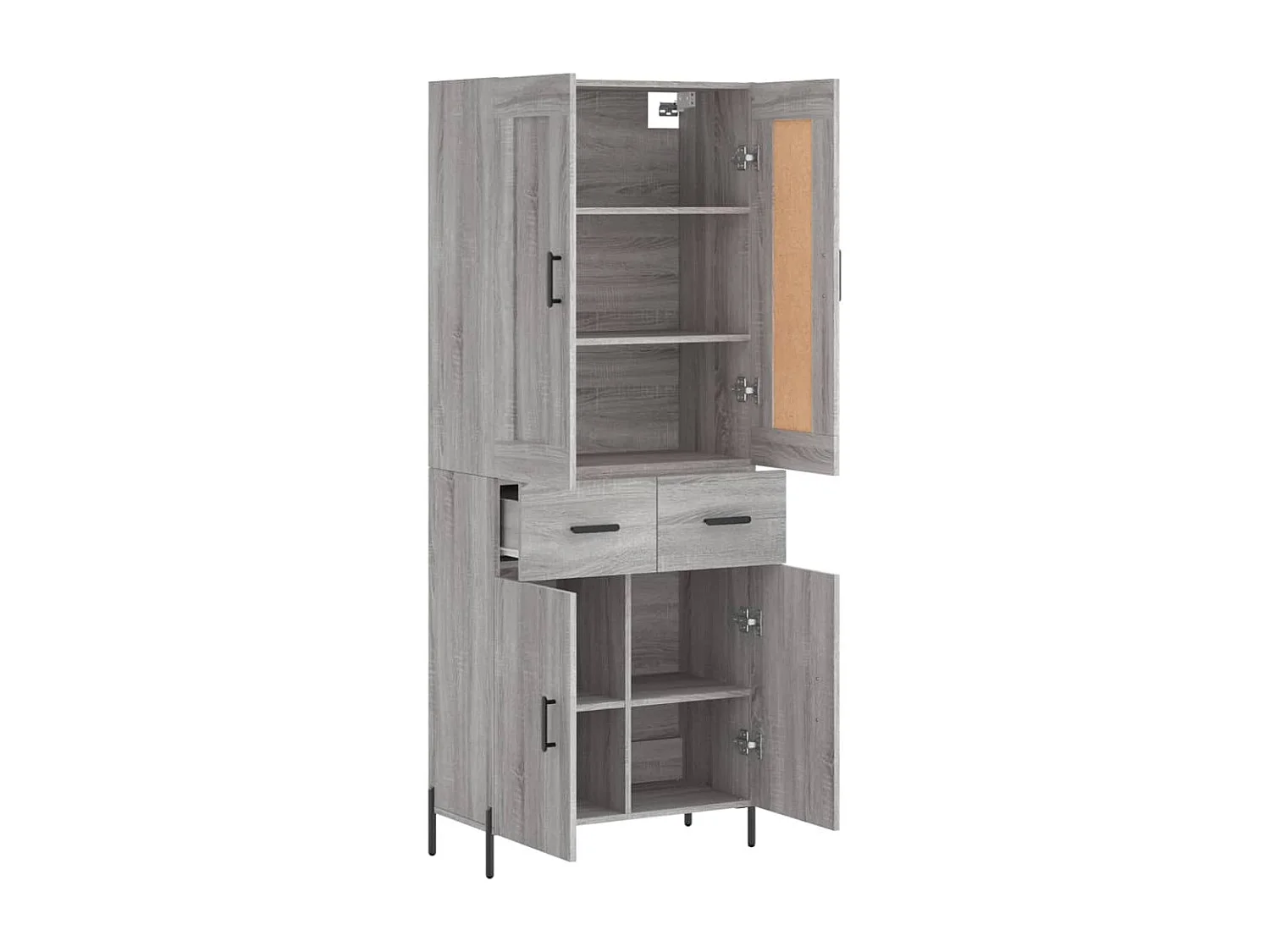 Buffet haut Sonoma gris 69,5x34x180 cm Bois d'ingénierie
