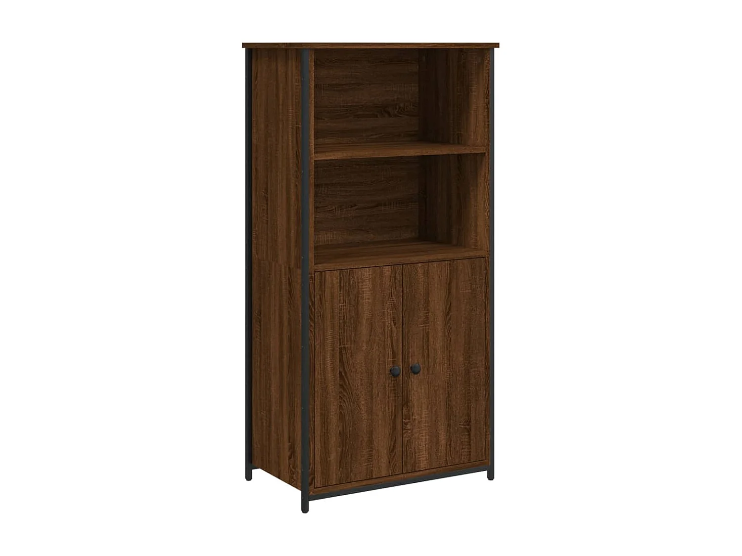 Buffet haut chêne marron 62x36x121,5 cm bois d'ingénierie