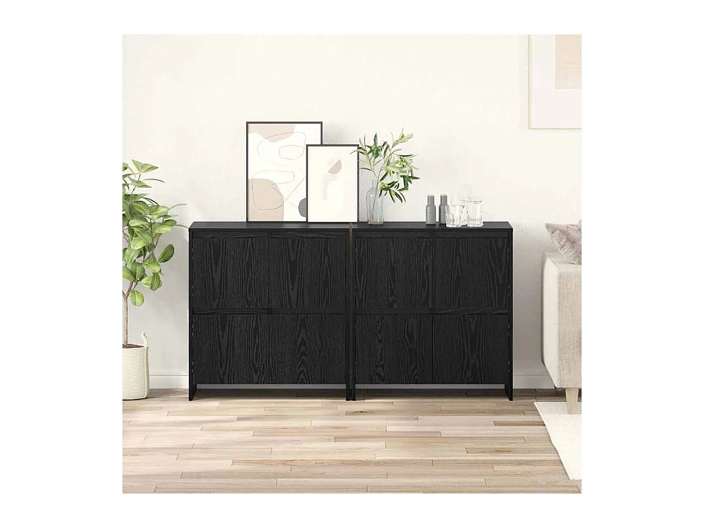 Buffets 2 pcs Chêne noir 70 x 41 x 75 cm Bois d'ingénierie