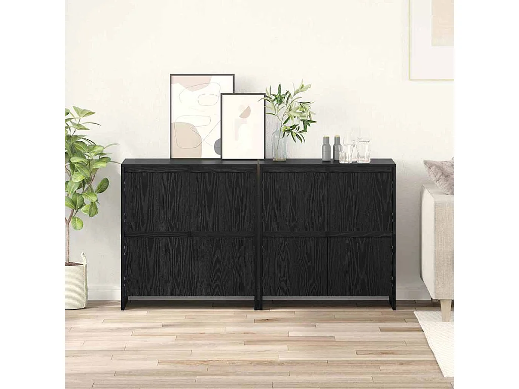 Buffets 2 pcs Chêne noir 70 x 41 x 75 cm Bois d'ingénierie