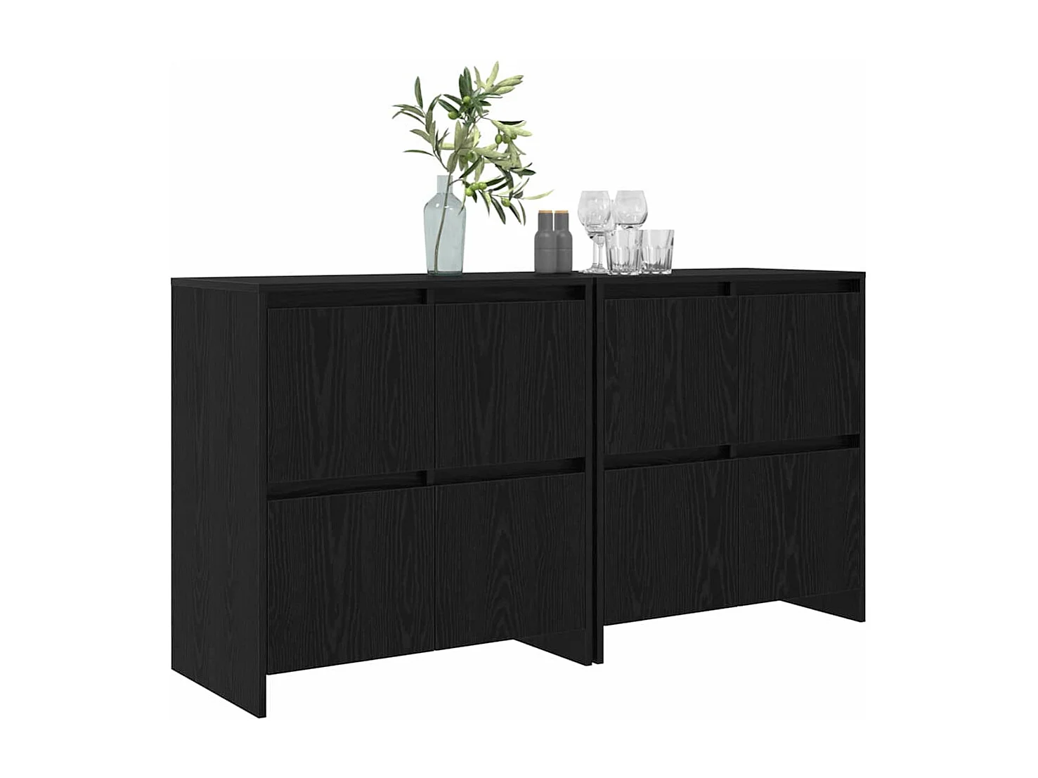 Buffets 2 pcs Chêne noir 70 x 41 x 75 cm Bois d'ingénierie