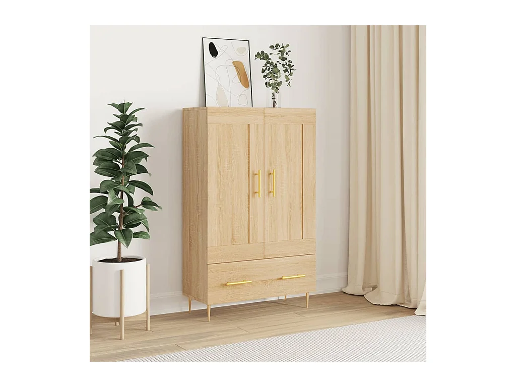 Buffet haut chêne sonoma 69,5x31x115 cm bois d'ingénierie