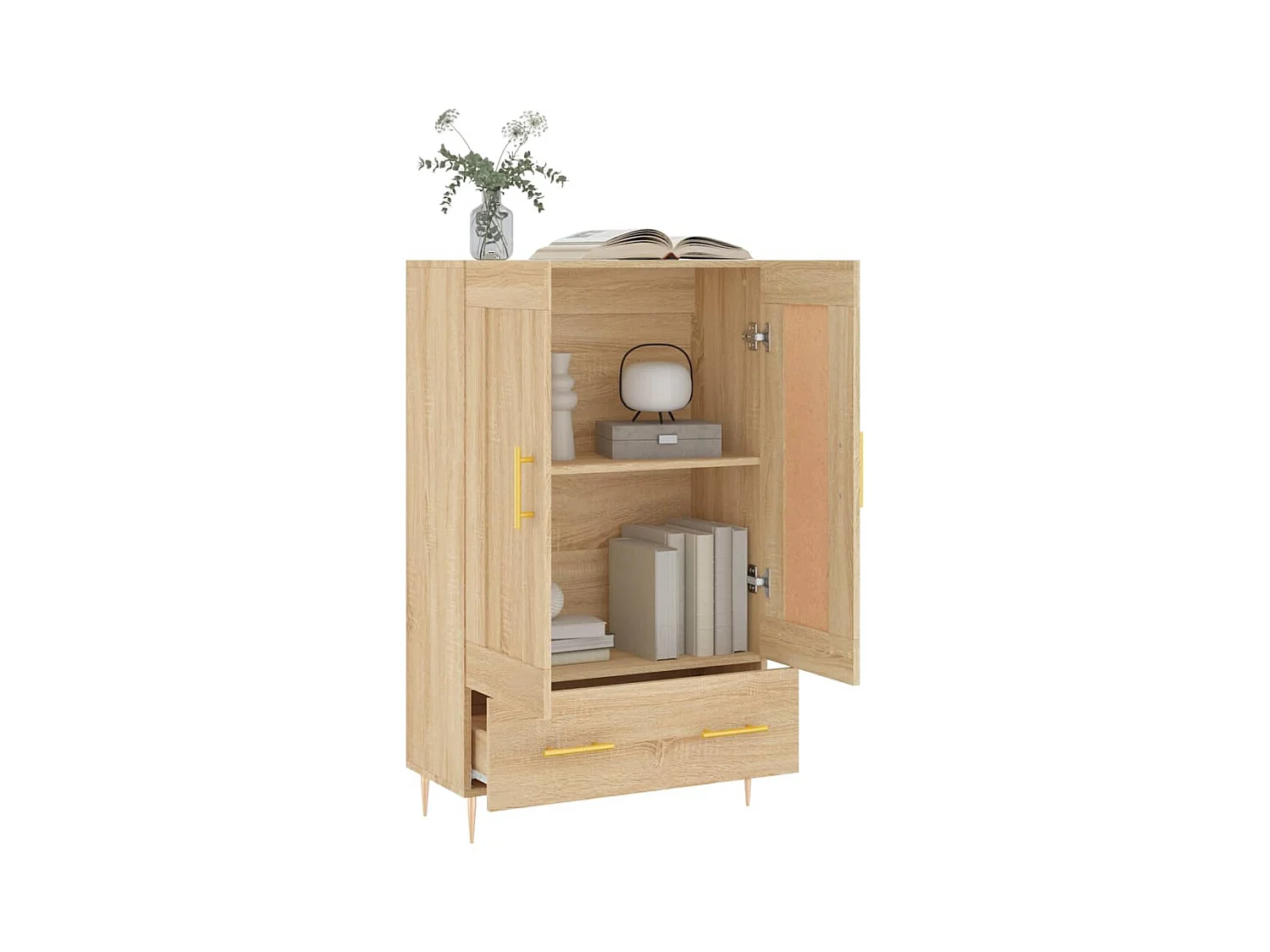 Buffet haut chêne sonoma 69,5x31x115 cm bois d'ingénierie
