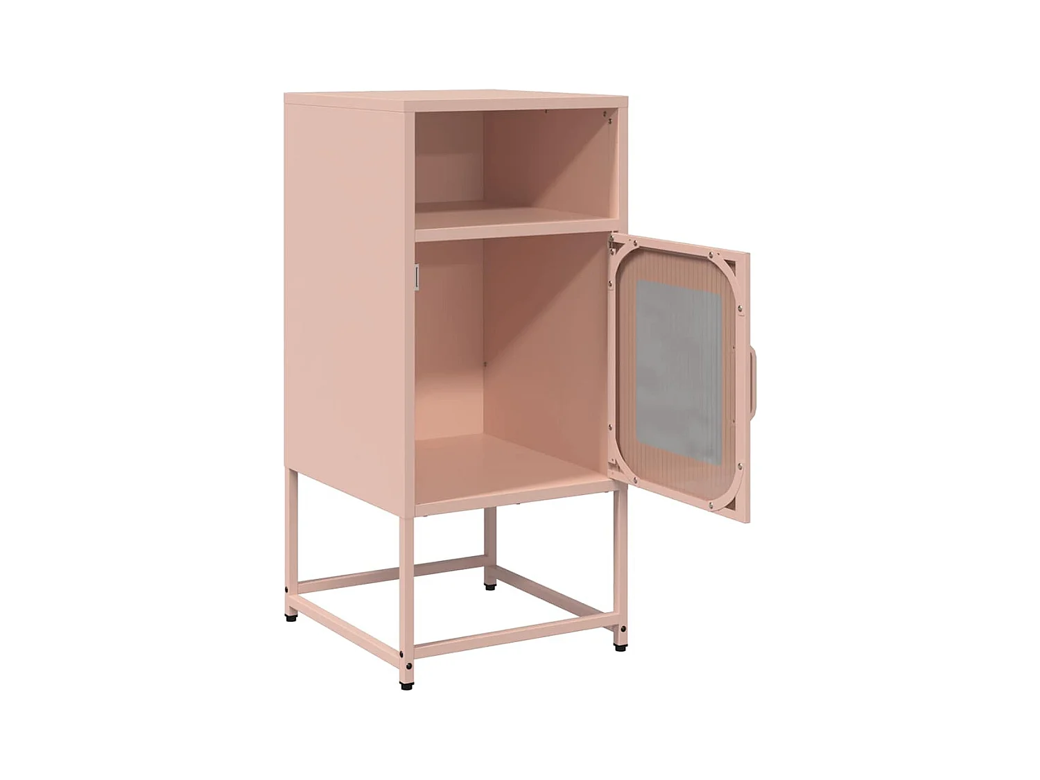 Table de chevet rose 36x39x78 cm acier laminé à froid