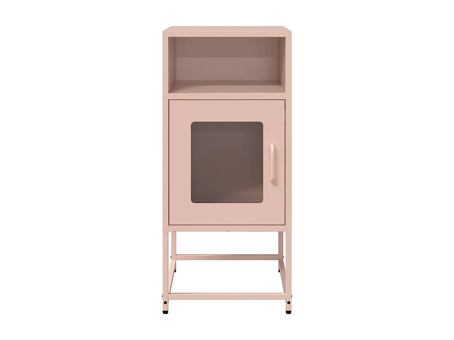 Table de chevet rose 36x39x78 cm acier laminé à froid