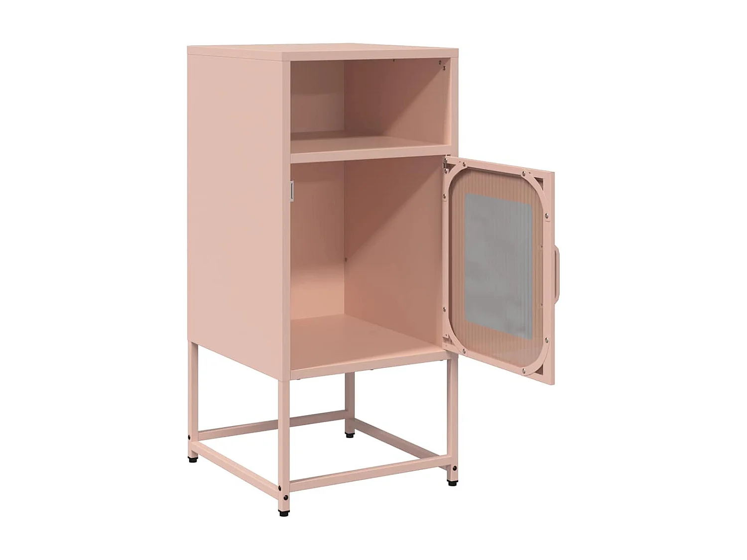 Table de chevet rose 36x39x78 cm acier laminé à froid