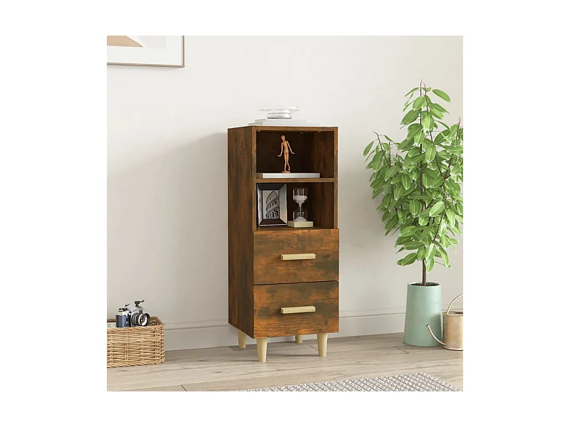 Buffet Chêne fumé 34,5x34x90 cm Bois d'ingénierie