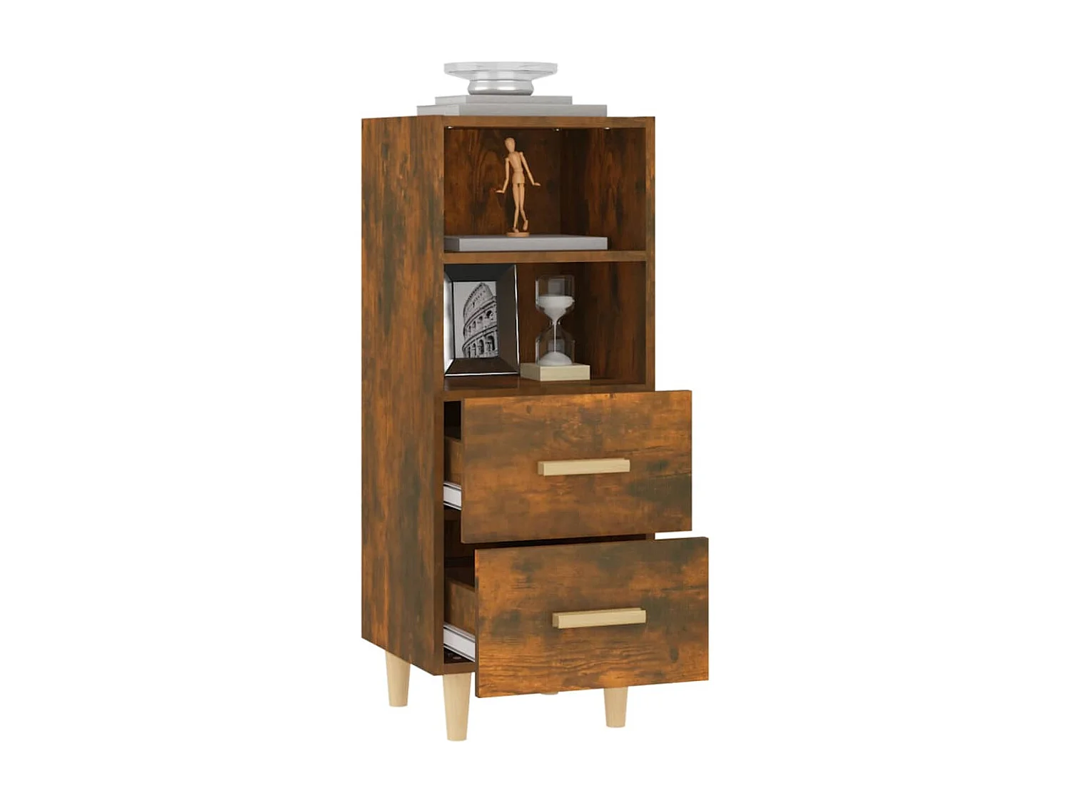 Buffet Chêne fumé 34,5x34x90 cm Bois d'ingénierie