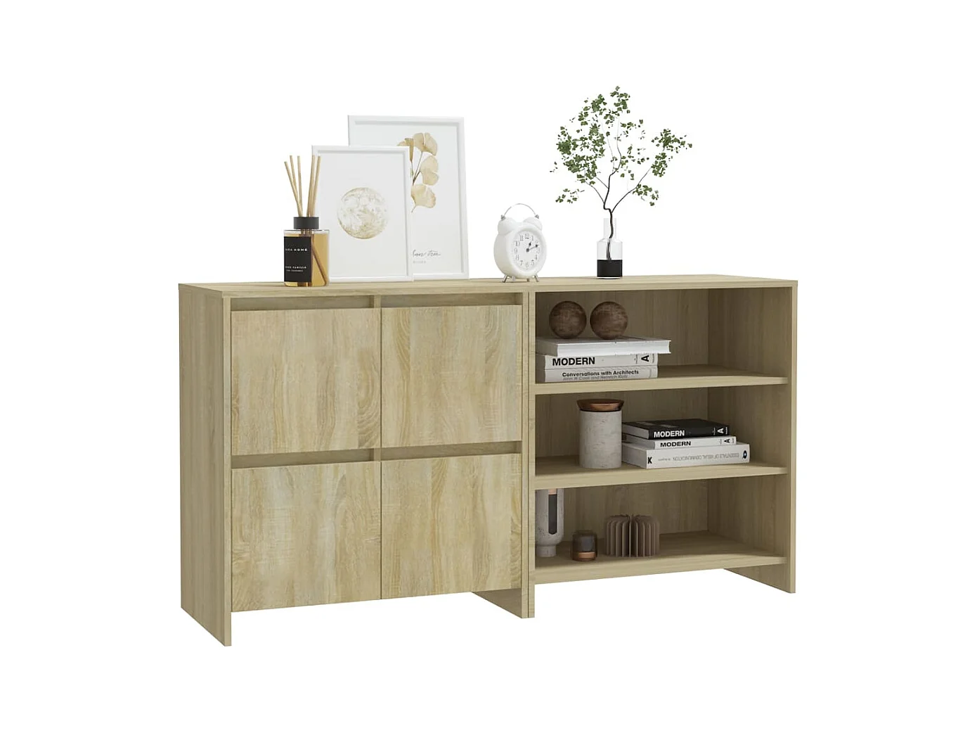 Buffets 2 pcs Chêne sonoma Bois d'ingénierie