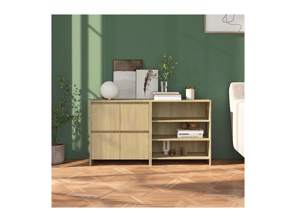Buffets 2 pcs Chêne sonoma Bois d'ingénierie