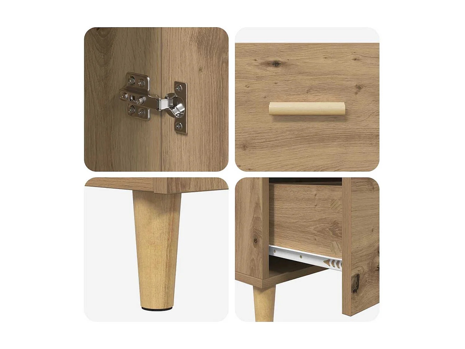 Buffet chêne artisanal 34 x 69.5 x 90 cm Bois d'ingénierie