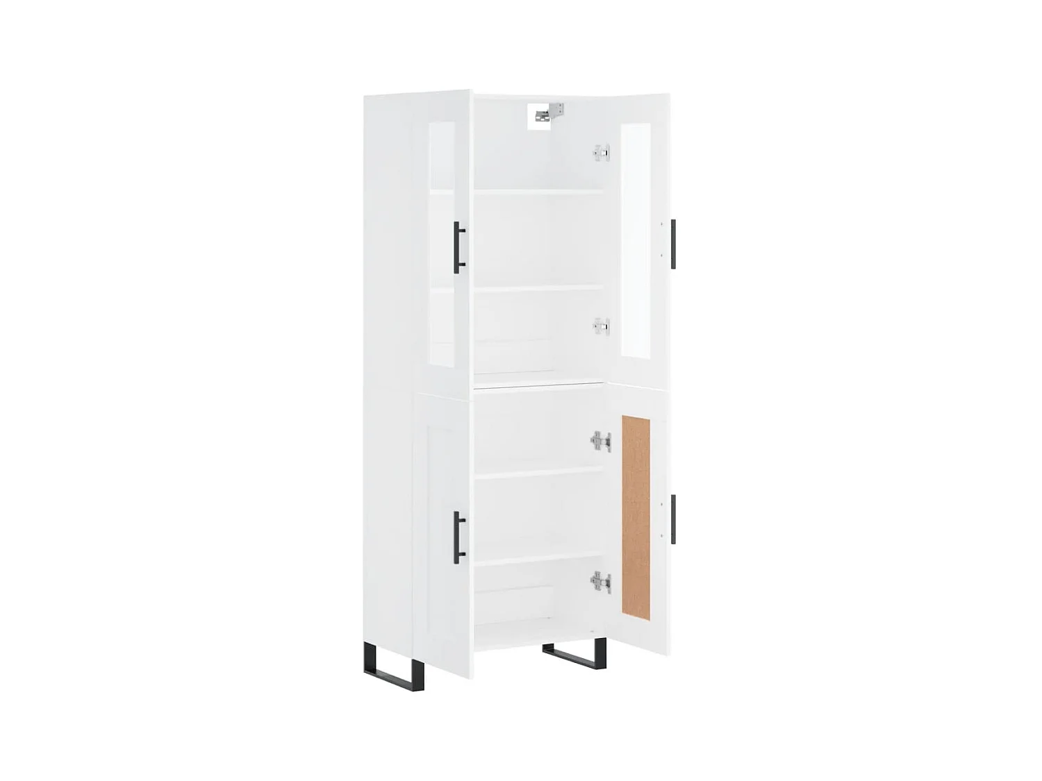 Wit hoog dressoir 69,5x34x180 cm Technisch hout