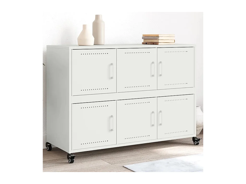 Buffet blanc 100,5x39x72 cm acier