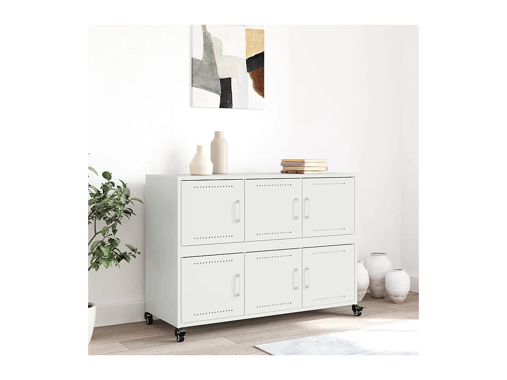 Buffet blanc 100,5x39x72 cm acier