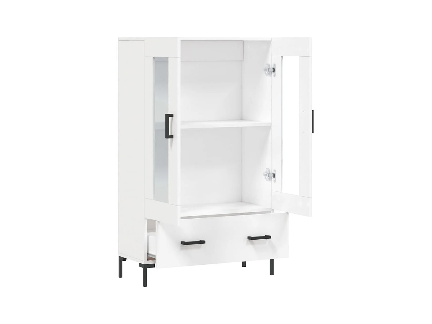 Wit hoog dressoir 69,5x31x115 cm bewerkt hout