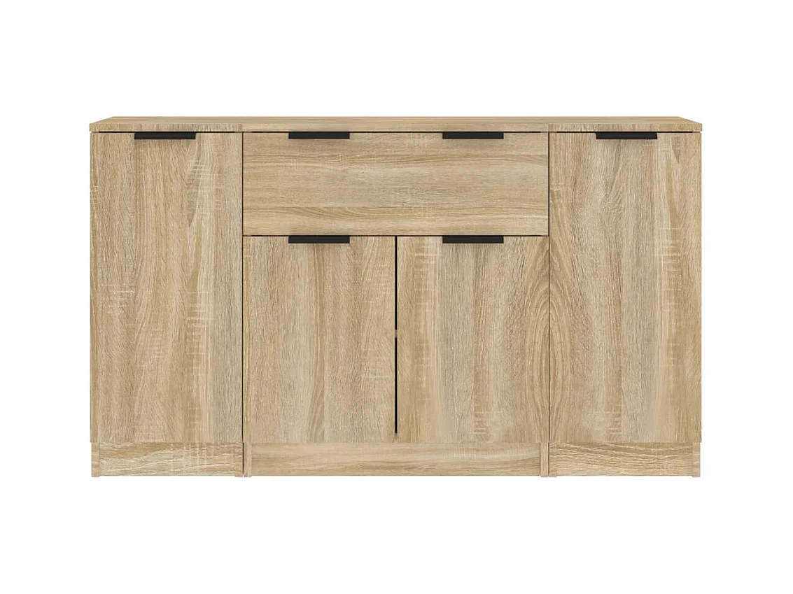 Buffets 3 pcs Chêne sonoma Bois d'ingénierie