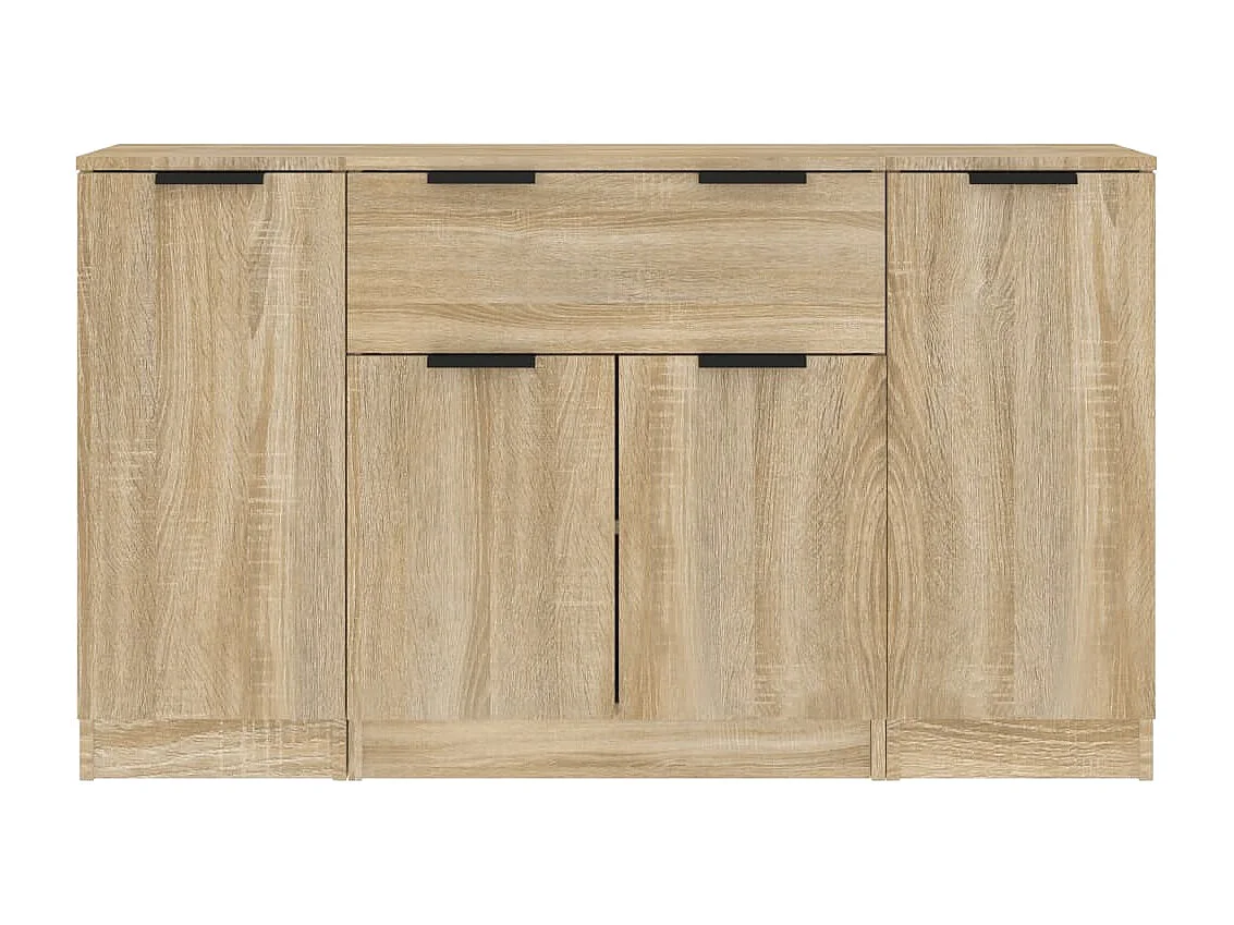 Buffets 3 pcs Chêne sonoma Bois d'ingénierie
