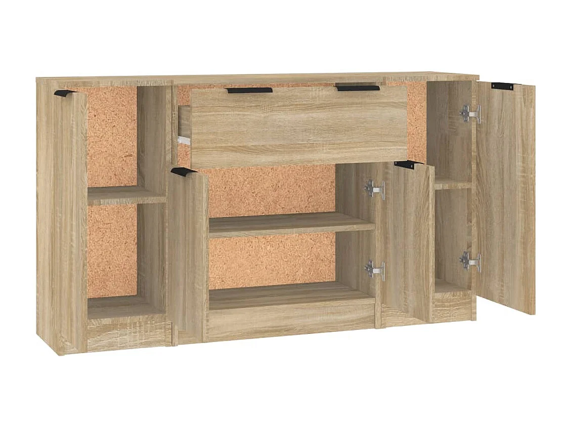 Buffets 3 pcs Chêne sonoma Bois d'ingénierie
