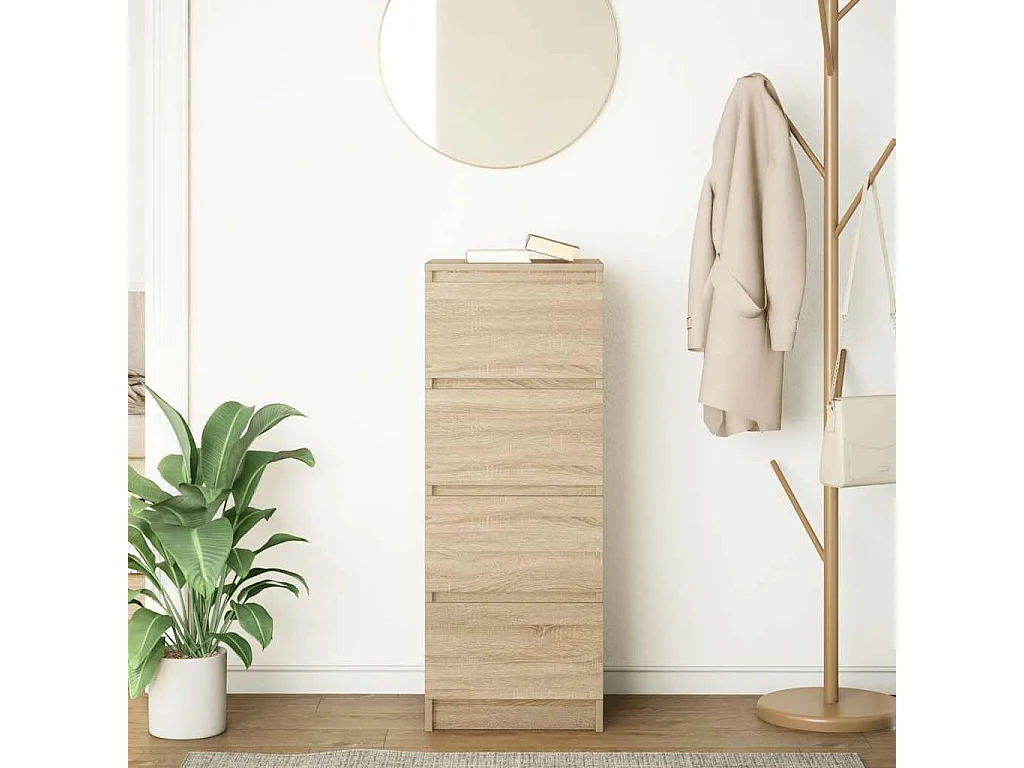 Aparador de roble Sonoma 37,5x35x99 cm madera de ingeniería