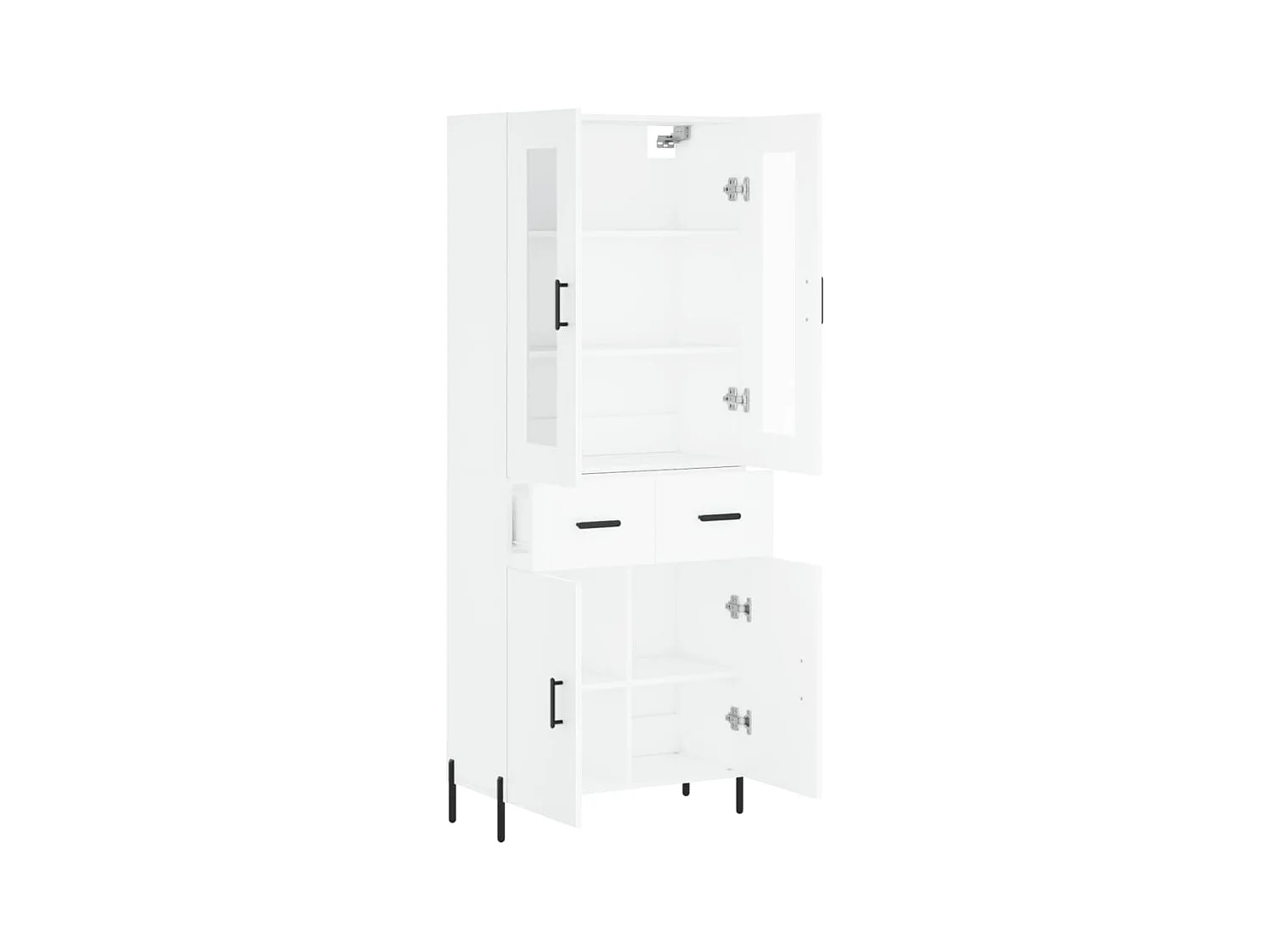 Buffet haut Blanc 69,5x34x180 cm Bois d'ingénierie