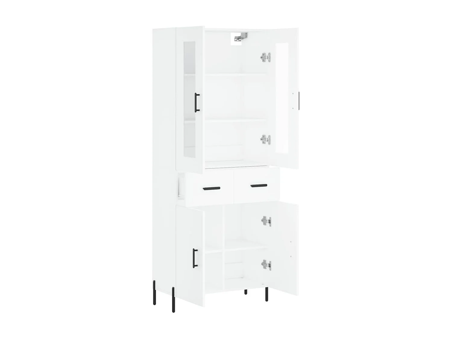 Buffet haut Blanc 69,5x34x180 cm Bois d'ingénierie