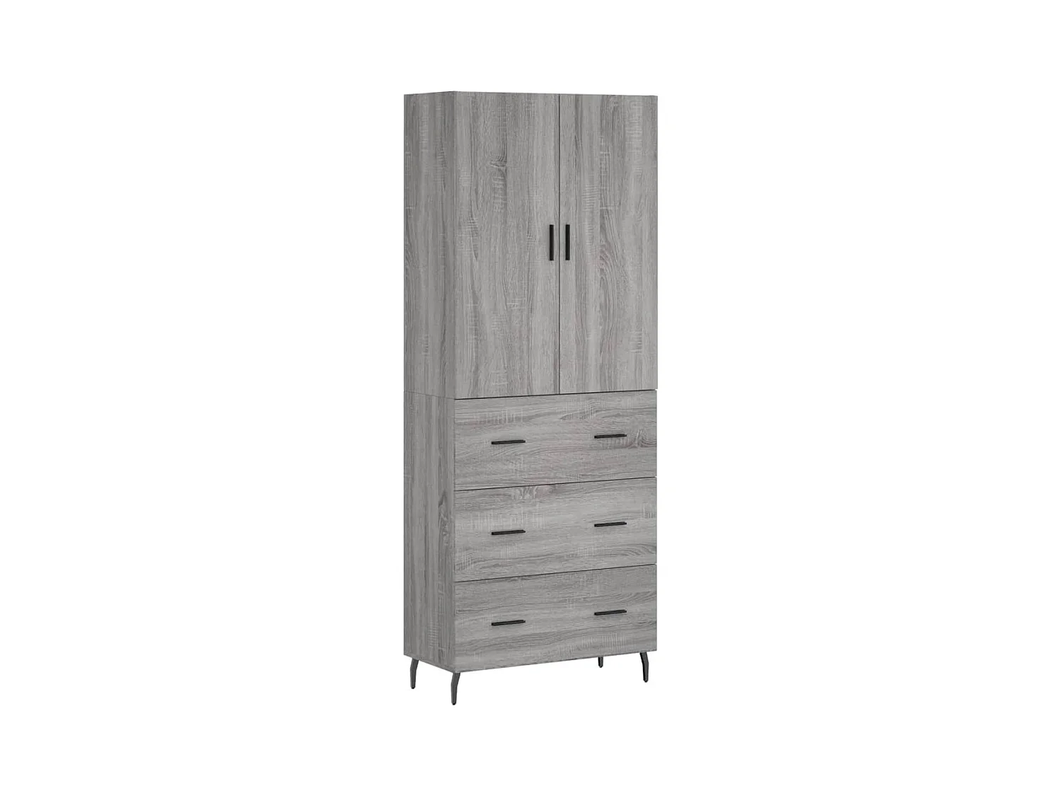 Sonoma hoog dressoir grijs 69,5x34x180 cm Technisch hout