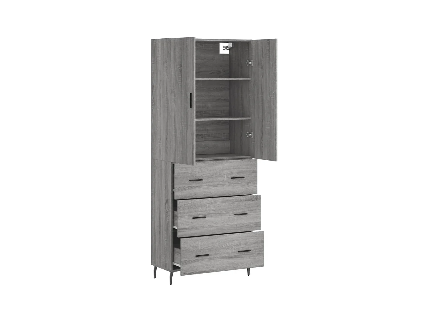 Buffet haut Sonoma gris 69,5x34x180 cm Bois d'ingénierie