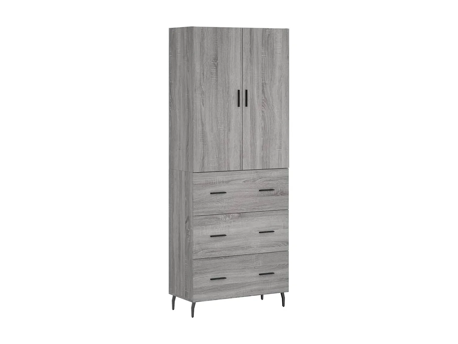 Buffet haut Sonoma gris 69,5x34x180 cm Bois d'ingénierie