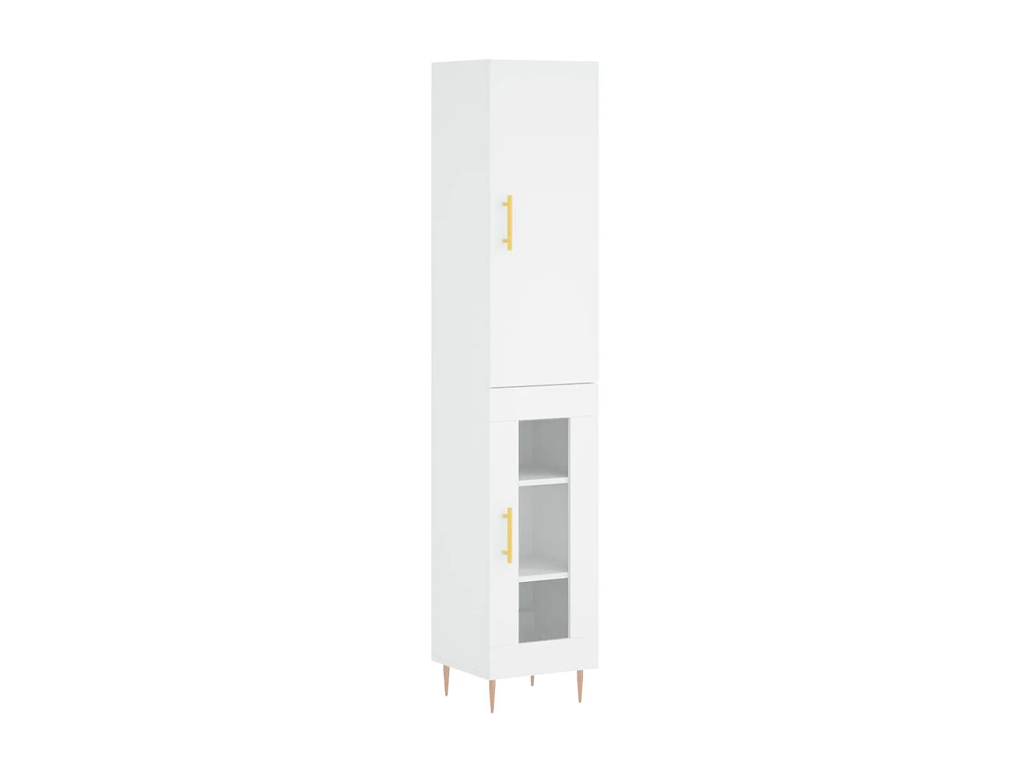 Wit hoog dressoir 34,5x34x180 cm Technisch hout