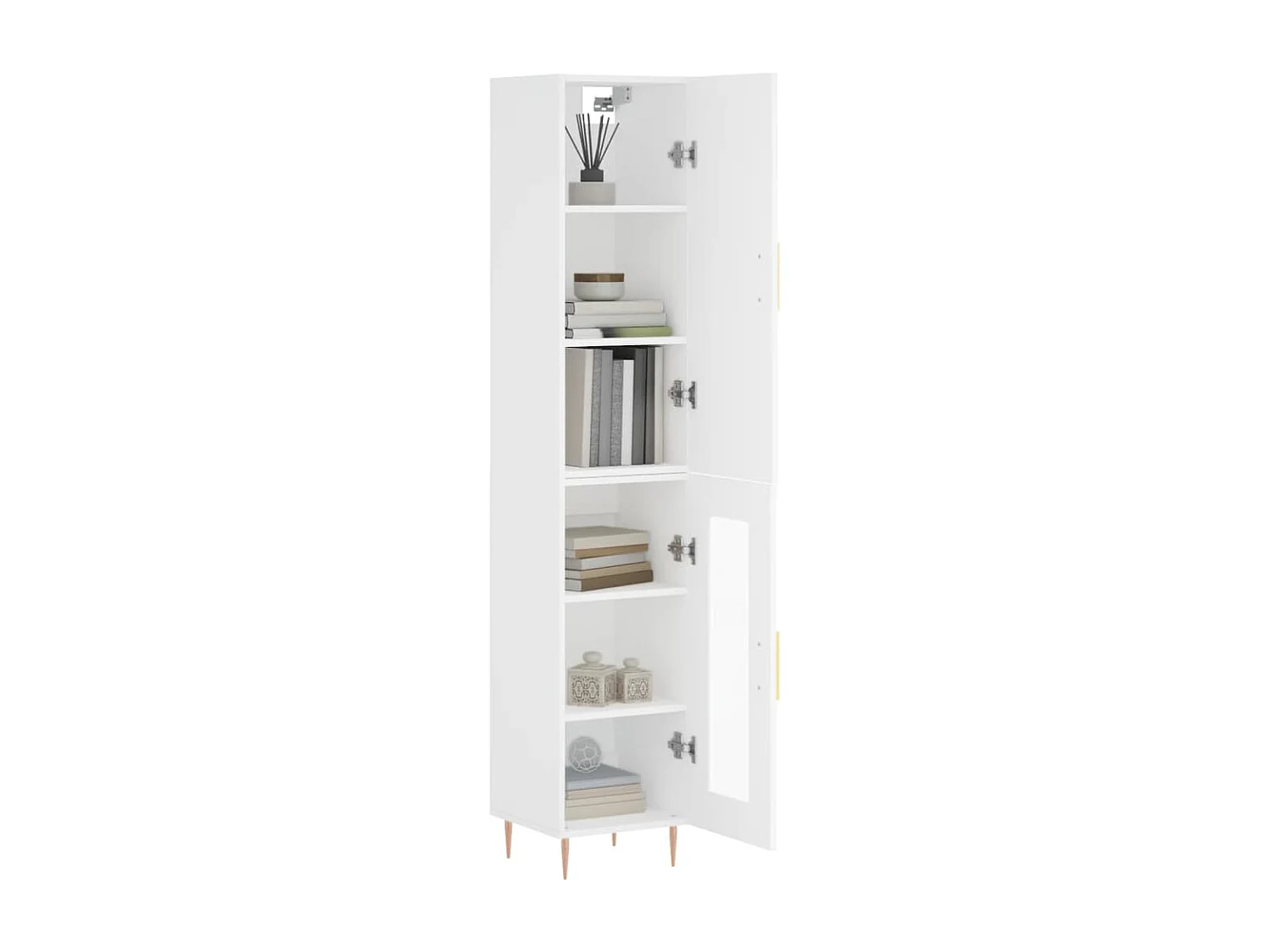 Wit hoog dressoir 34,5x34x180 cm Technisch hout