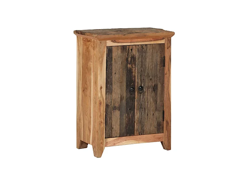 Buffet 55x33x75 cm bois massif d'acacia et bois de récupération