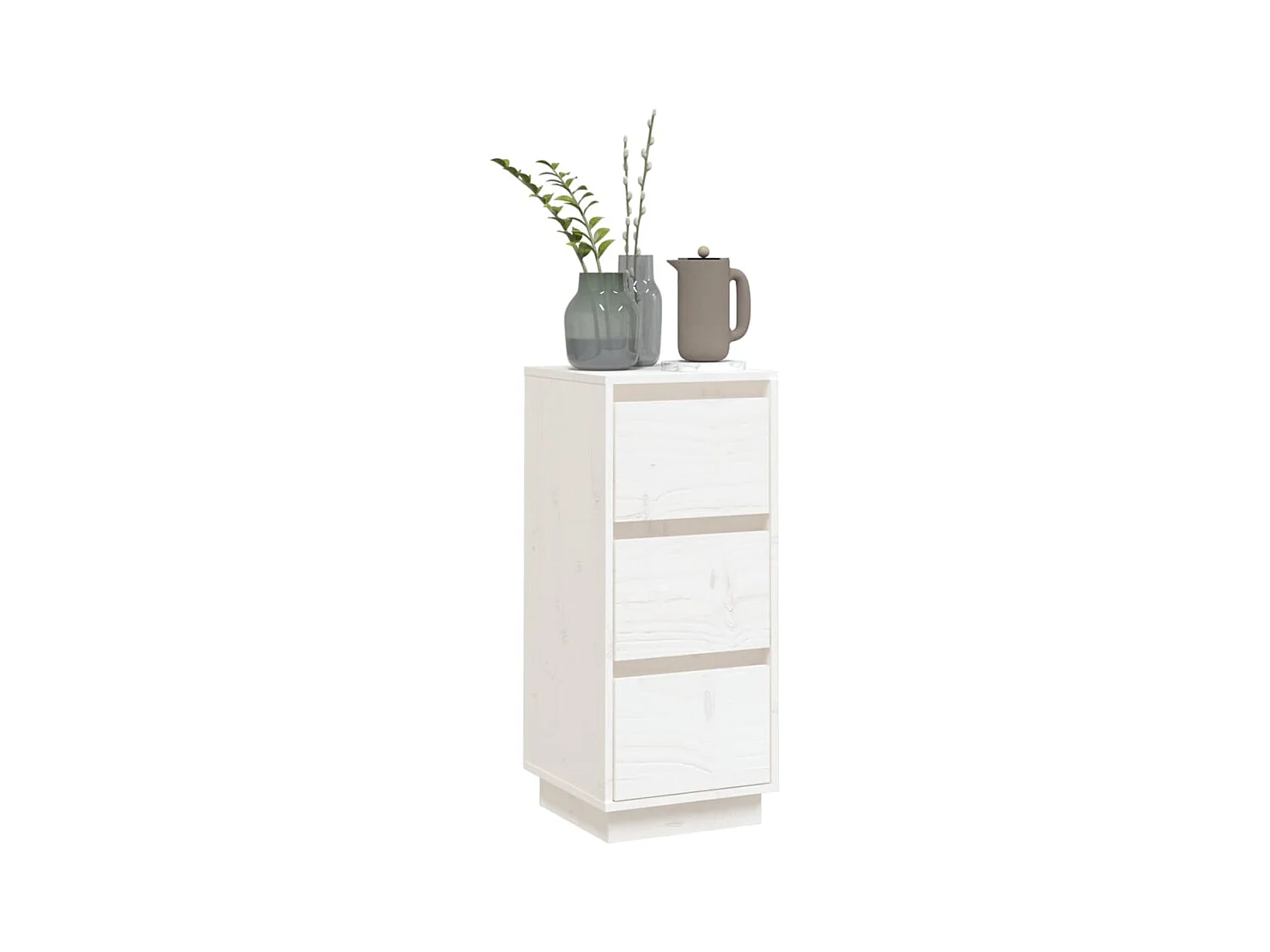 Buffet Blanc 32x34x75 cm Bois massif de pin