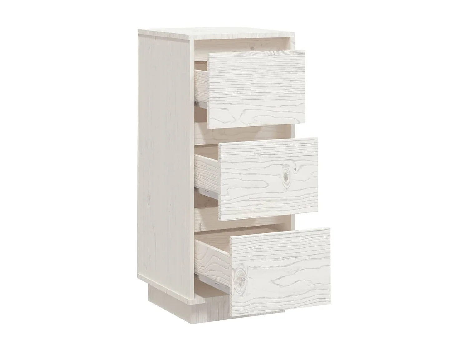 Buffet Blanc 32x34x75 cm Bois massif de pin