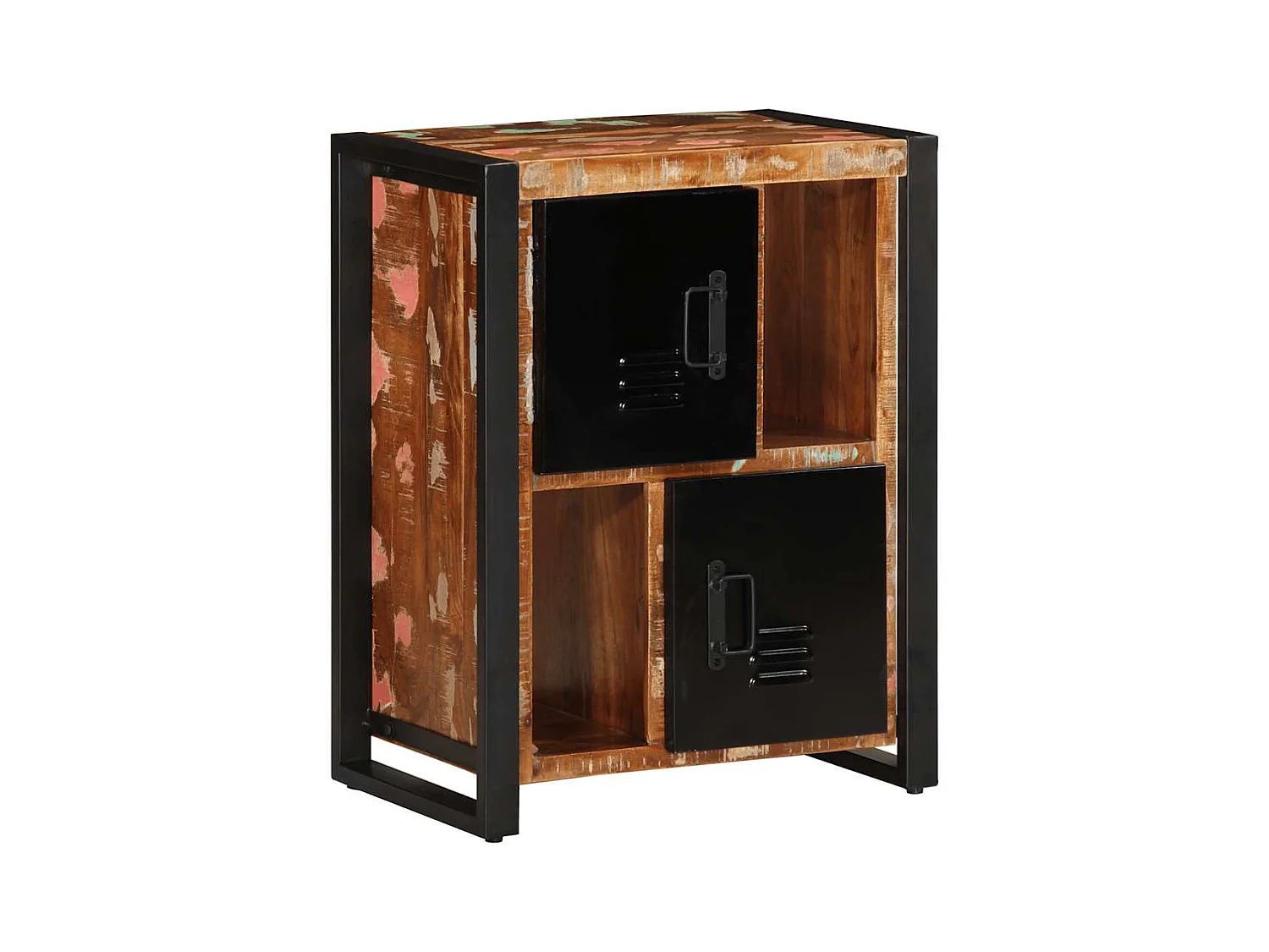 Buffet multicolore 55x35x70 cm bois massif récupération