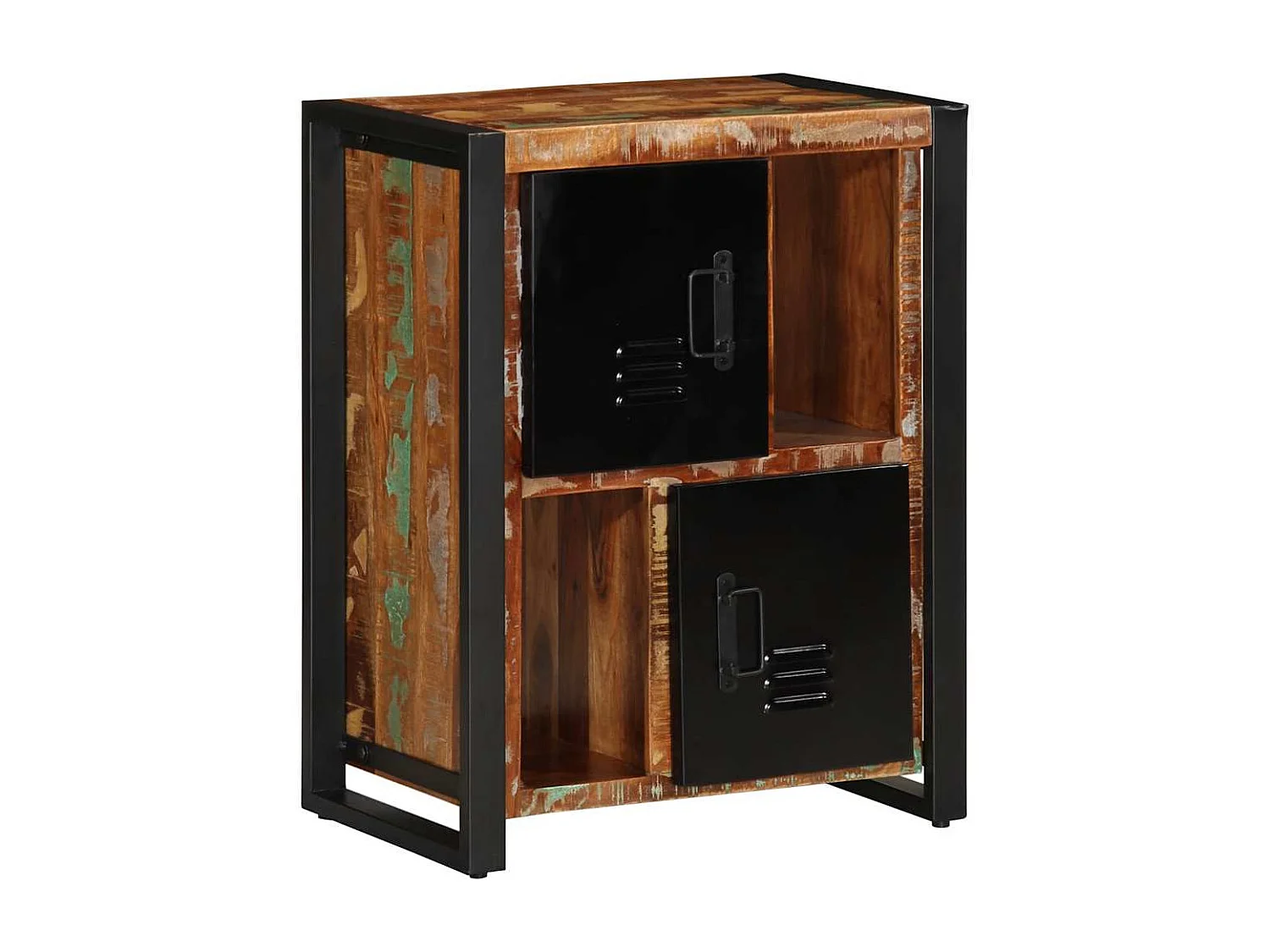 Credenza multicolore 55x35x70 cm in legno massello di recupero