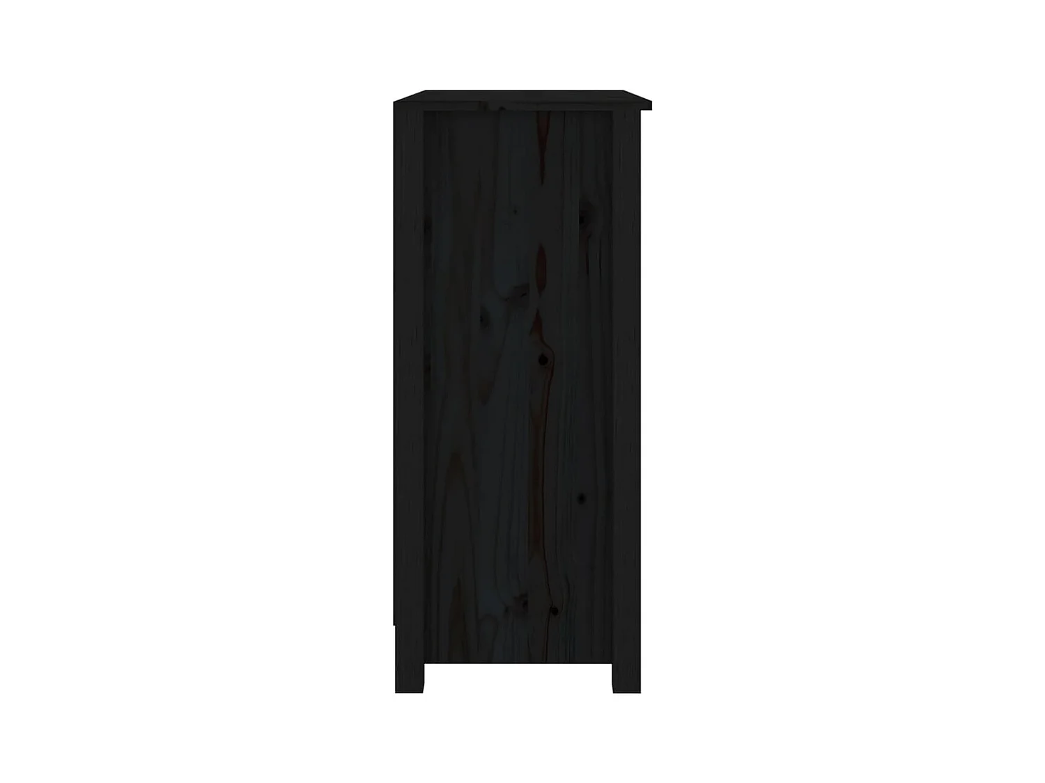 Buffet Noir 70x35x80 cm Bois massif de pin