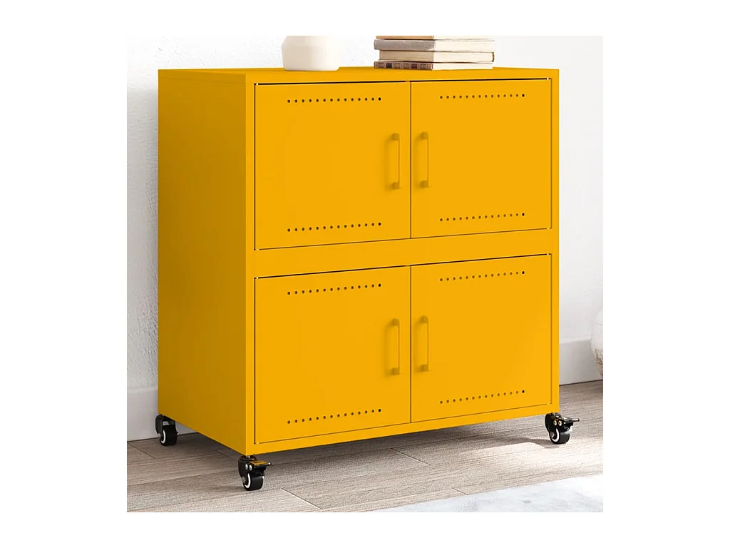 Credenza giallo senape 68x39x72 cm acciaio