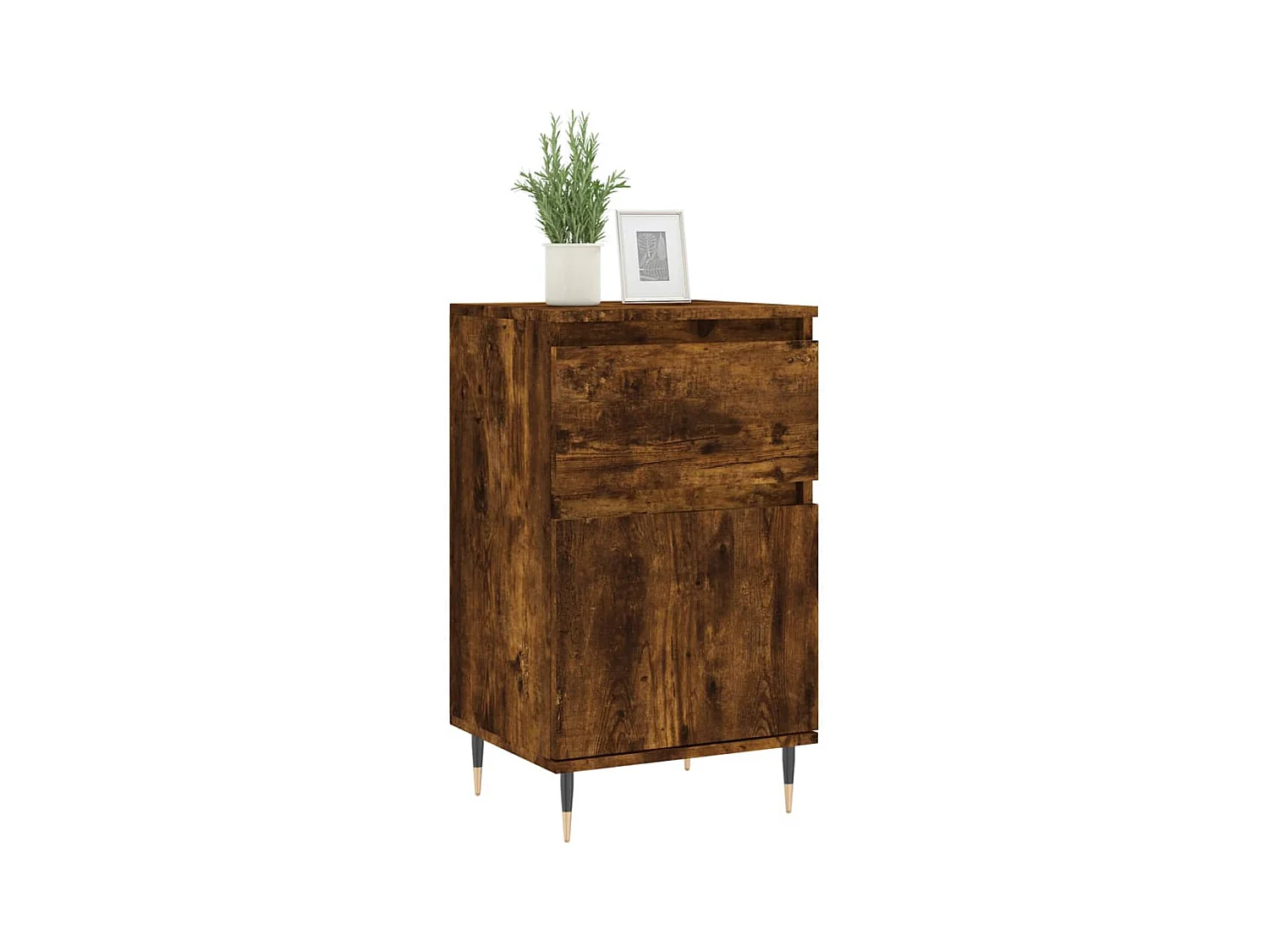 Buffets 2 pcs chêne fumé 40x35x70 cm bois d'ingénierie