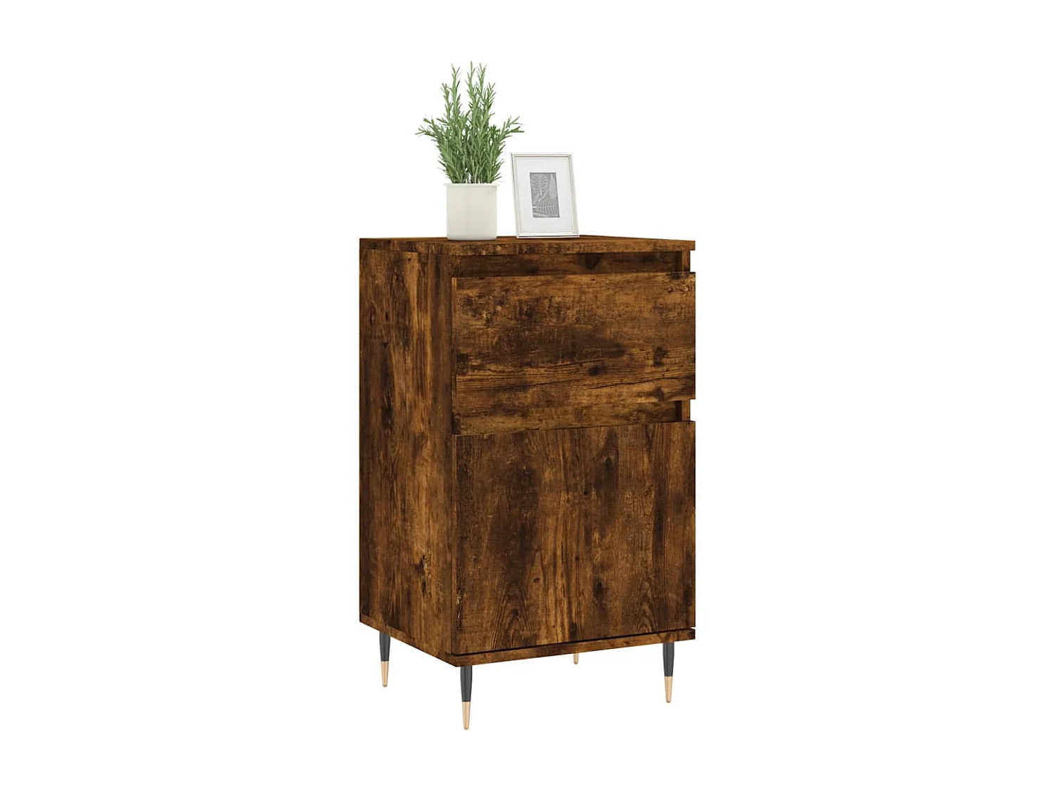 Buffets 2 pcs chêne fumé 40x35x70 cm bois d'ingénierie